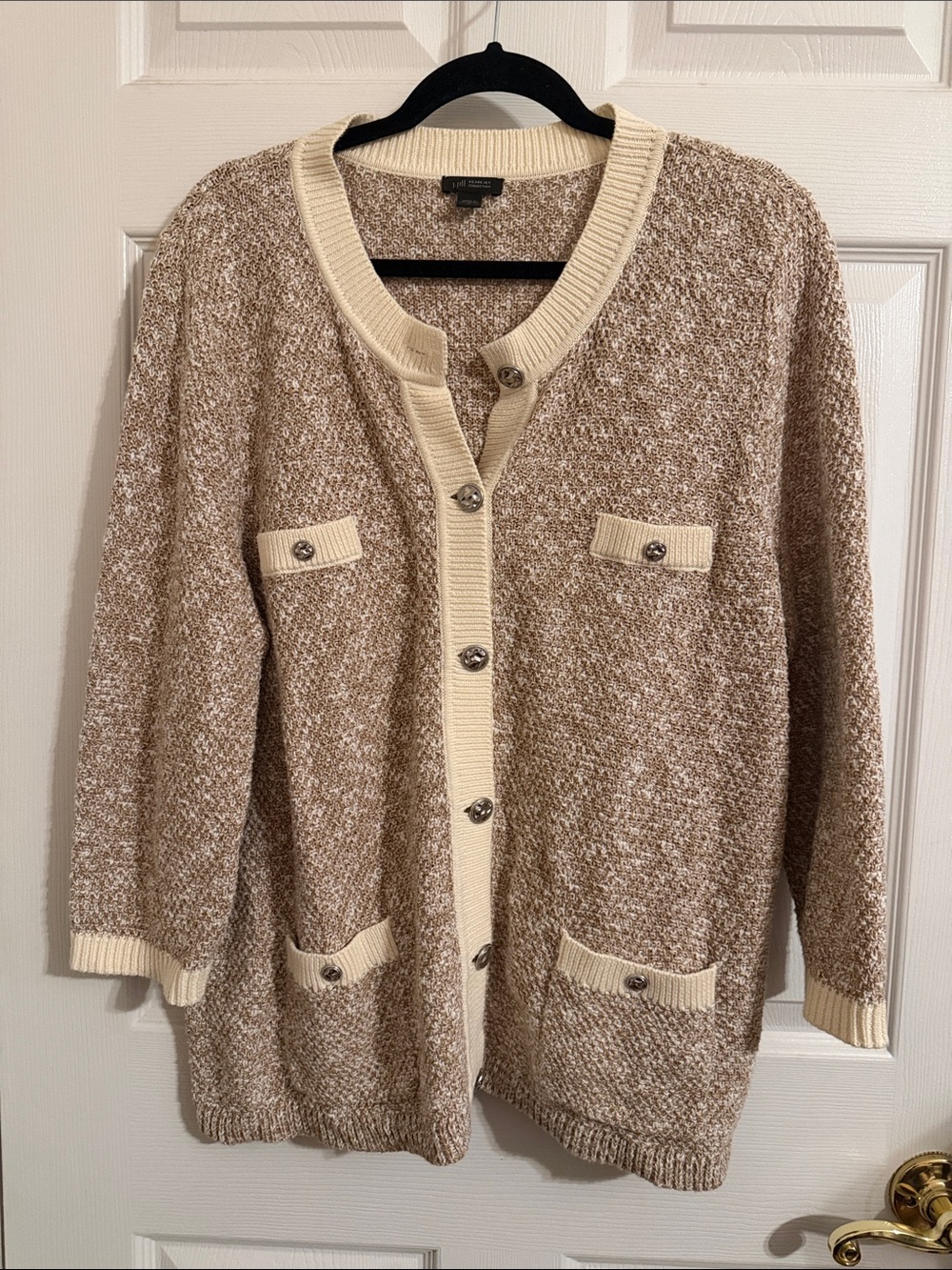 J. Jill Cardigan Sweater Button Down Sz Medium 100% Cotton
